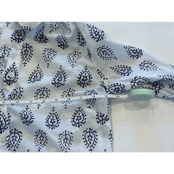 Talbots Navy Blue Allover Print Cotton Button Down Shirt, Size M - Picture 10 of 11